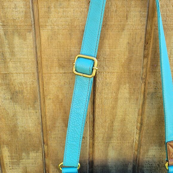 Fossil Morgan Traveler Crossbody Bag Turquoise Pebble Leather - Picture 2 of 16